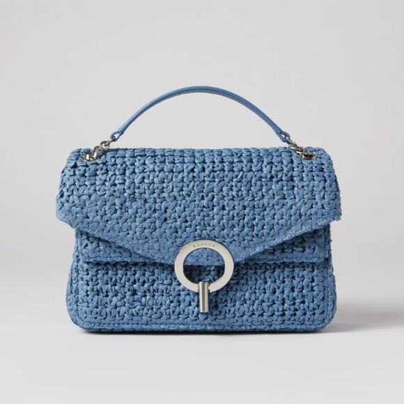 Sandro Raffia YZA Bag in Blue - Picture 1 of 11